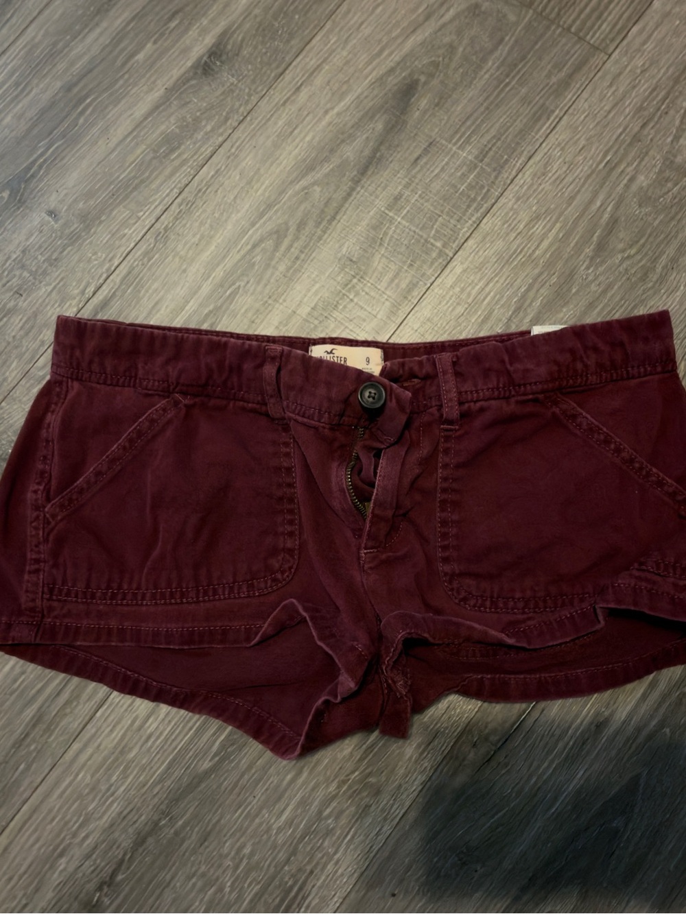 Hollister Women's Deep Burgundy Jean Shorts